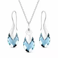 Diamond Sky Jewelry Sidabrinis papuošalų rinkinys moterims „Baroque II (Aquamarine Light Chrome)“ su Swarovski® kristalais