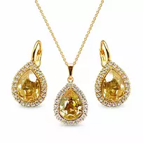 Diamond Sky Jewelry Papuošalų rinkinys moterims „Celestial Drop (Golden Shadow)“ su Swarovski® kristalais