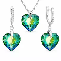 Diamond Sky Jewelry Sidabrinis papuošalų rinkinys moterims „Romantic Heart III R (Vitrail Medium)“ su Swarovski® kristalais