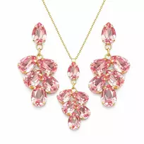 Diamond Sky Jewelry Papuošalų rinkinys moterims „Amber II (Light Rose)“ su Preciosa® kristalais