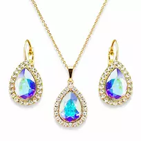 Diamond Sky Jewelry Papuošalų rinkinys moterims „Celestial Drop (Aurora Borealis)“ su Swarovski® kristalais