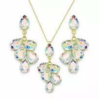 Diamond Sky Jewelry Papuošalų rinkinys moterims „Amber II (Aurora Borealis)“ su Preciosa® kristalais