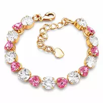 Diamond Sky Jewelry Apyrankė moterims DiamondSky „Romantiškas Švelnumas II (Crystal / Rose)“ su Swarovski kristalais