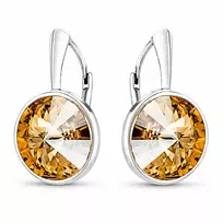 Diamond Sky Jewelry Sidabriniai auskarai „Clarice (Golden Shadow)“ su Swarovski® kristalais