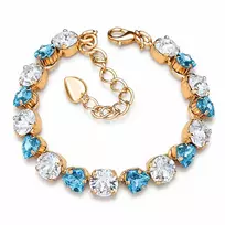 Diamond Sky Jewelry Apyrankė moterims DiamondSky „Romantiškas Švelnumas II (Crystal / Aquamarine Mėlyna)“ su Swarovski kristalais