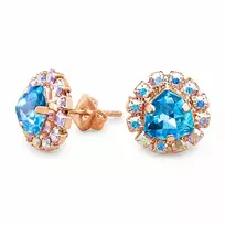 Diamond Sky Jewelry Auskarai „Bermuda Triangle IV (Aquamarine Mėlyna)“ su Swarovski® kristalais