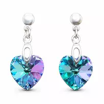 Diamond Sky Jewelry Sidabriniai auskarai „Romantic Heart II (Vitrail Light)“ su Swarovski® kristalais