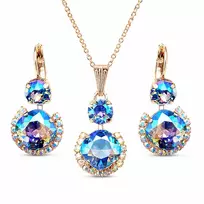 Diamond Sky Jewelry Papuošalų rinkinys moterims „Clarice VI (Light Sapphire Shimmer)“ su Swarovski® kristalais