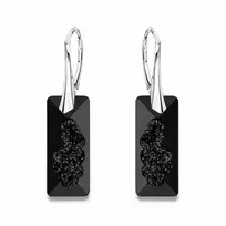 Diamond Sky Jewelry Sidabriniai auskarai „Growing Crystal II (Jet)“ su Swarovski® kristalais