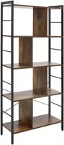 Lentyna su 5 lentynomis ir metaliniu rėmu, ruda ir juoda, 77 x 30 x 157,5 cm