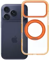 Oem dėklas, skirtas iPhone 18 Pro Max / 17 Pro Max, rėmelis su apskritu stoveliu, suderinamas su MagSafe, oranžinė