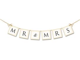 Dekoratyvinis "mr & Mrs" baneris vestuvėms