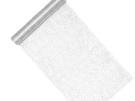 Dekoratyvinis stalo takelis Fiber, sidabrinis, 0,36x9 m