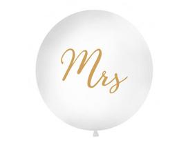 Didelis balionas 100 cm Mrs, baltas