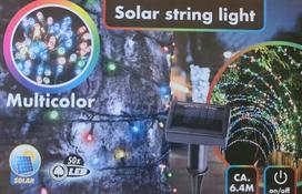 SOLAR GARDEN LAMPS 640cm 50 LED LIGHT BRANCH CIRCLE Šiltas atspalvis