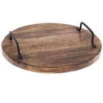 Medinis padėklas 56x29 cm, Mango medžio serviravimo lenta 30 cm skersmens lėkštė, pagaminta iš mango medžio, skirta sūriams, šaltiems gabalėliams, picoms ir kitiems užkandžiams patiekti, turi patogias rankenas