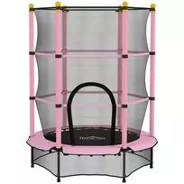 Vaikiškas batutas su apsauginiu tinklu Ø140 cm, 3-10 metų vaikams, maks. apkrova 50 kg, rožinė