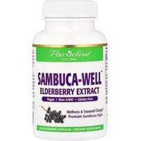 Paradise Herbs, „Sambuca-Well™“, europinio šeivamedžio uogos, 60 vegetariškų kapsulių (250 mg vienoje kapsulėje)