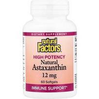 Natural Factors, Natūralus astaksantinas, 12 mg, 60 minkštųjų kapsulių