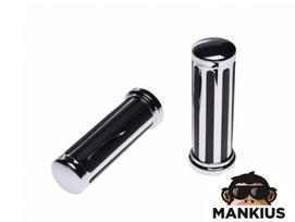 GRIPS, HANDLEBAR BLACK CHROME PLAIN CAP