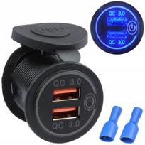 Įkrovimo lizdas ME Premium, 5V, Qc Įkrovimo Lizdas 2x Usb 3.0a Quick Charge 2x Usb 3.0a Quick Charge, Universalus, Juodas, ME Premium