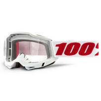 Motokroso akiniai 100% Accuri 2 - Denver White-Red Plexi
