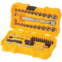Dewalt DWMT81610-0 50 vnt. 1/4" kvadratinių lizdų rinkinys, 72 dantų reketas, 5° svyravimas, raižyta rankena, chromuotas, plienas