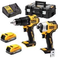 Dewalt DCK2062E2T-QW, gręžtuvas su smūgiu ir atsuktuvas, 2x1.7Ah, 18V, Li-ion, be šepetėlių, kompaktiškas