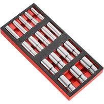 Facom MODM.HLA2PB 1/2" ilgųjų lizdų rinkinys, 17 vnt., 12-32 mm, šešiakampis, putplasčio modulis