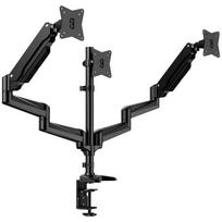 Huanuo HNTS3B-UK trijų monitorių laikiklis, 17"-32", 7.98 kg*3, VESA 75x75/100x100 mm, C-spaustuvas/anga, 360°