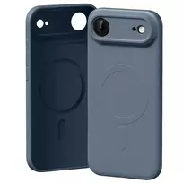 Mercury Semi-Silicone phone case with MagSafe support for iPhone 17 Air in blue