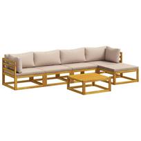 Sofos komplektas 6 vnt. Natūrali Kietos akacijos mediena