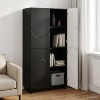 Aukšta komoda Juoda 79 x 41 x 151 cm Apdirbta mediena