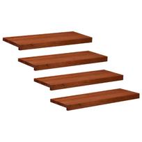 Laiptų pakopos 4 vnt. 70 x 30 x 2 cm Ruda Kietas bukas medis
