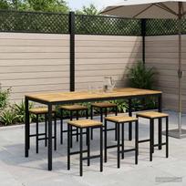Sodo Baro Stalas Balta ir juoda 196 x 80,5 x 105 cm