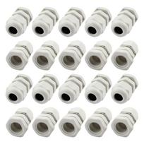 Baltos, plastikinės, vandeniui atsparios kabelio riebokšlio jungtys, M18 x 1,5 3 mm iki 10 mm 20 vnt.