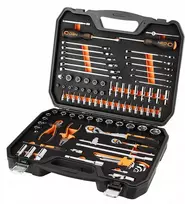 „Neo Tools“ įrankių rinkinys. 1/2'', 1/4'' raktų galvučių rinkinys, 95 vnt., CrV, EVA putplastis NEO TOOLS