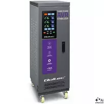 „Qoltec“ trifazis įtampos stabilizatorius AVR MULTIPROTECTION | 40 kVA | Tikslumas ± 3 % | 3F servovariklis | LCD | „Expert Line“