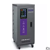 „Qoltec“ trifazis įtampos stabilizatorius AVR MULTIPROTECTION | 15 kVA | Tikslumas ± 3 % | 3F servovariklis | LCD | „Expert Line“