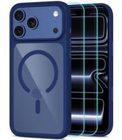 Mėlynas / skaidrus dėklas + stikliukai Apple iPhone 17 Pro Max / 18 Pro Max telefonui "Tech-Protect MagOne Magsafe CC"