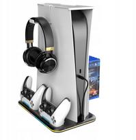 iLike Sim Cooler stand with controller charger for Sony Play Station 5 / 5 Slim RGB Black (STK-DZ504) | STK-DZ504 | 4751048110157