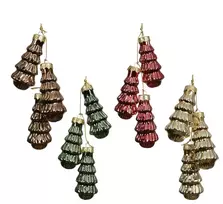 Skrzynkazdrewna Nežinomas Eglutės žaisliukas Decoris, rudas/aukso/raudonas, 3 vnt