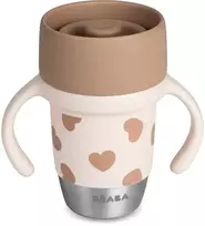 BEABA NERŪDIJANČIO PLIENO MOKOMASIS PUODELIS CLICK AND DRINK 240 ML BIGLOVE