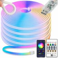 Neoninė LED juosta, Bluetooth programėlė, komplektas su nuotolinio valdymo pultu, 10 m