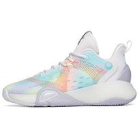 ANTA Bubble Bomb Basketball Shoes Men's Low top Ivory White/Fluorescent Aqua/Light Rainbow Pink 112211603Q-5 43 white