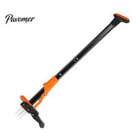 Standing Weeder Tool Stand Up Weed Puller, Long Handle 4-Claw Weeding Tool, Easy-Eject Mechanism, Garden Puller for Yard Hand Lawn, Remove Weeds oranžinė