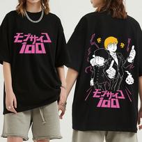 Japanese Anime Mob Psycho 100 T-shirt Shigeo Kageyama Reigen Arataka Graphic T Shirts Men Women Fashion Casual T Shirt Streetwear… More 2XL juoda