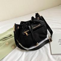 Drawstring Single-shoulder Bucket Bag, A Versatile Hong Kong-style Camouflage Large-capacity Casual Crossbody Bag kamufliažinė žalia spalva