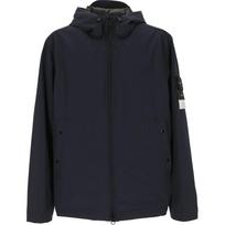 Stone Island Fw24 Light Soft Shell Windproof Waterproof Solid Color Logo Fitted Hooded Long Sleeve Zip Jacket Men jackets 811540627-A0020 M black