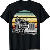 Retro Vintage Trucker Big Rig Semi-Trailer Truck Driver Gift T-Shirt S gray
